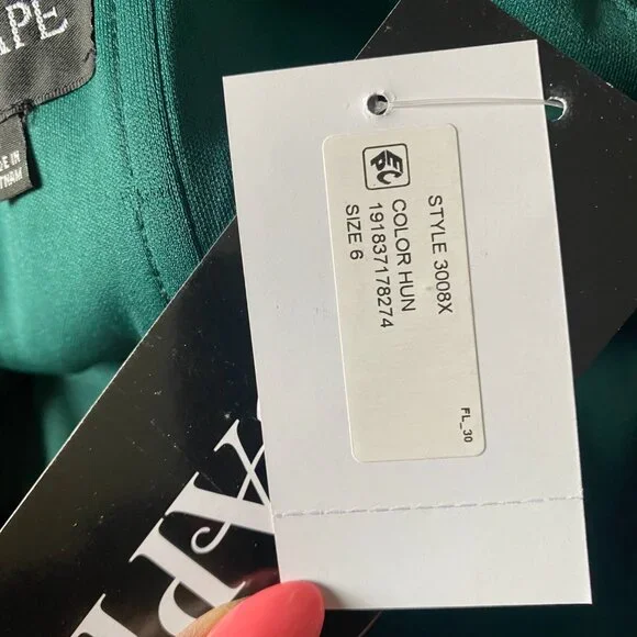 NWT  6 "Adriana" Long Scuba Crepe Off the Shoulder Dress - Picture 4 of 6